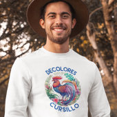 デコロレスカーシロカラフルフローラルースター パーカ