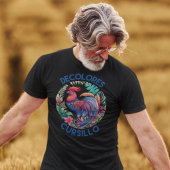 デコロレスカーシロカラフルフローラルースター Tシャツ