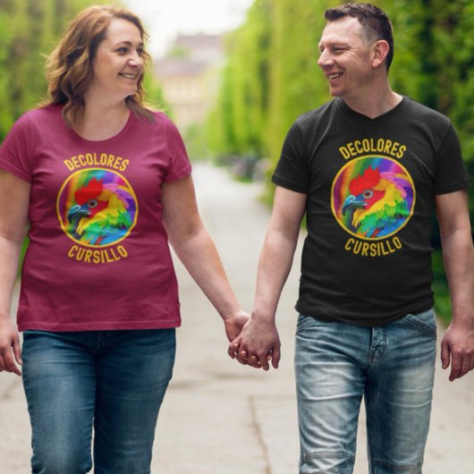 デコロレスカーシロカラフルロッスタービビビビビッドレインボー Tシャツ