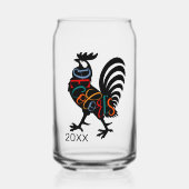 デコロレスカーシロロースターブラックシルエット ガラス缶 (正面)