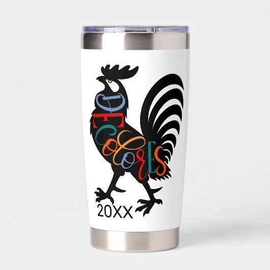 デコロレスカーシロロースターブラックシルエット 保温保冷タンブラー (正面)