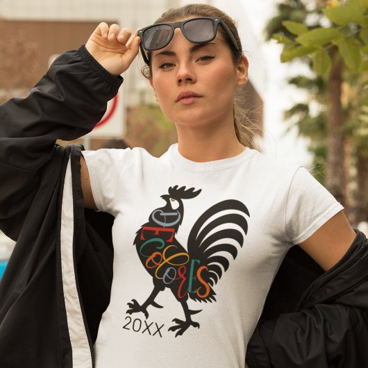 デコロレスカーシロロースターブラックシルエット Tシャツ