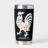 デコロレスカーシロロースターホワイトシルエット 保温保冷タンブラー (正面)