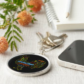 デコロレスカーシロロースターワードクラウド キーホルダー (側面)