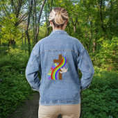 デコロレスカーシロ虹と十字架と平和の道 デニムジャケット