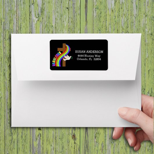 デコロレスカーシロ虹と十字架と平和の道 ラベル