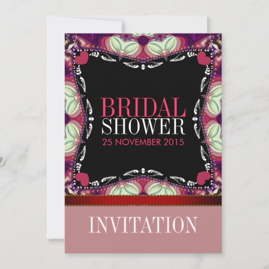 デコーモダンルスタイルブライダルシャワーパーティの招待状 招待状 (正面)