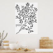 デコールでシンプルなオリーブの枝 ポスター (キッチン)