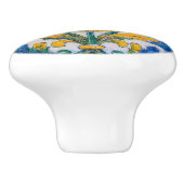 デコールイントリンクレットゴールデンイエローフローラ装飾品 セラミックノブ (側面)