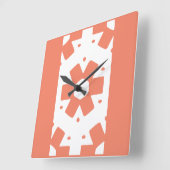 デコールフラワー幾何学模様 スクエア壁時計 (傾斜)