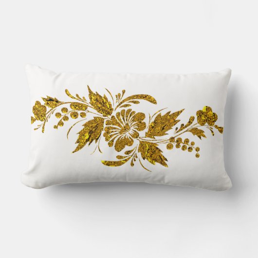 デコール派ミュスターミットブルーメンウントブレット ランバークッション (正面)