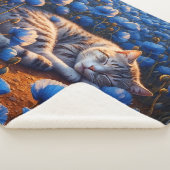 デコール猫ドリーム動物の野花が美しい シェルパブランケット (3/4)