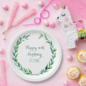 デコール30歳誕生日パーティーオリーブリーフローレルリース ペーパープレート (パーティー)