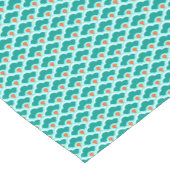 デコ中国のホタテ、ティール(緑がかった色)、アクア、サンゴ ショートテーブルランナー (コーナー)