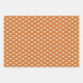 デコ中国のホタテ、桃、ターコイズ、オレンジ ラッピングペーパーシート (正面3)