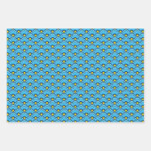 デコ中国のホタテ、桃、ターコイズ、オレンジ ラッピングペーパーシート (正面2)