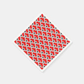 デコ中国のホタテ、赤、グレー、黒と白 スタンダードカクテルナプキン (角)