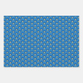 デコ中国のホタテ、赤、金ゴールド、青 ラッピングペーパーシート (正面3)