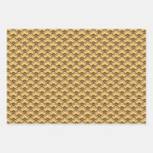 デコ中国のホタテ、赤、金ゴールド、青 ラッピングペーパーシート (正面2)