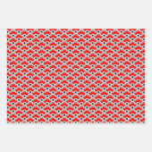 デコ中国のホタテ、赤、金ゴールド、青 ラッピングペーパーシート (正面)