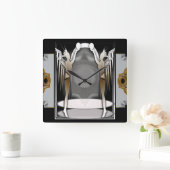 デコ天使 スクエア壁時計 (ホーム)