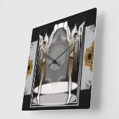 デコ天使 スクエア壁時計 (傾斜)