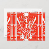 デコ建築パターン、マンダリンオレンジ ポストカード (正面/裏面)