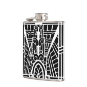 デコ建築様式、白黒 フラスク (左)