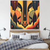 デコ抽象化 キャンバスプリント (インサイチュ (寝室))