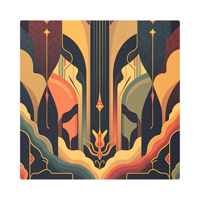 デコ抽象化 メタルプリント (正面)