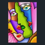 デコ抽象芸術美しい顔ポスター ポスター<br><div class="desc">美しはっきりしたく絵画、魅力的な顔を描いた抽象芸術</div>