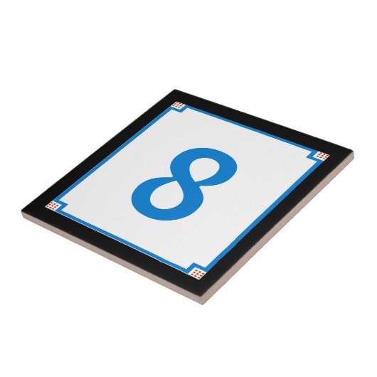 デコ縁どスクエア、ブルーレターハウス番号瓦 タイル (側面)