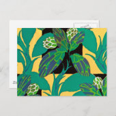 デコ自然グリーン ポストカード (正面/裏面)