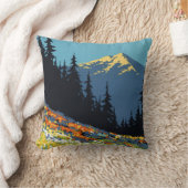 デコ自然、山、山花枕 クッション (ブランケット)