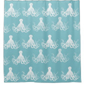 デコ航海のー – Octopus Pattern シャワーカーテン (正面)