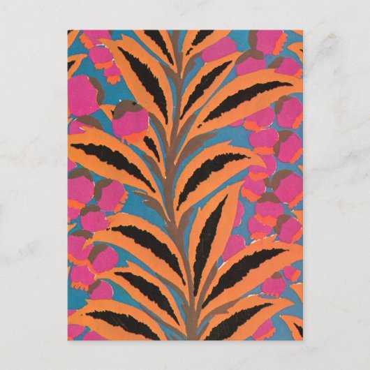 デコ葉オレンジ ポストカード (正面)