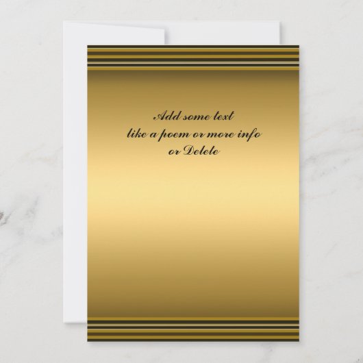 デコ金ゴールド50th誕生日招待状ピンク 招待状 (裏面)