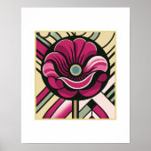 デコ開花：紫のポピー ポスター (正面)