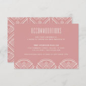 デコ スカロップ ウェディング 宿泊 案内カード - ローズ エンクロージャーカード (正面/裏面)