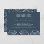 デコ スカロップ 結婚式 宿泊案内カード - 青 エンクロージャーカード (正面/裏面)