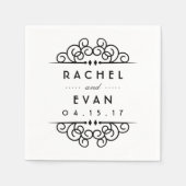 デコ・フラリシパーソナライズされたュ結婚ーズ スタンダードカクテルナプキン (正面)