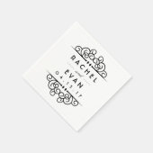 デコ・フラリシパーソナライズされたュ結婚ーズ スタンダードカクテルナプキン (角)