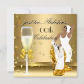 デコ レディ ゴールド ツー ファビュラス バースデー 招待状 (正面)
