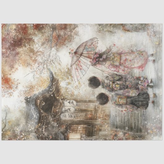 デコpage 3 Children Kimonos & Parasol 薄葉紙 (正面)