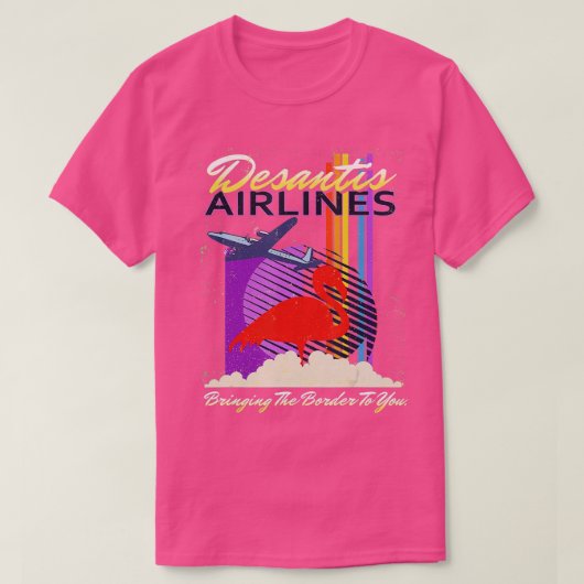 デサンティス航空縁どがT市にTを運ぶ Tシャツ (デザイン正面)