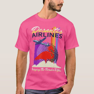 デサンティス航空縁どがT市にTを運ぶ Tシャツ