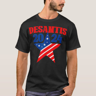 デサンティス2024フロリダ州知事アメリカ国旗の星 Tシャツ