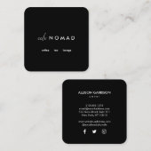 デザイお洒落ナモダンカフェブティックブラック スクエア名刺 (正面/裏面)
