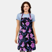 デザイインスパイアナ花柄キッチン エプロン (着用した状態)