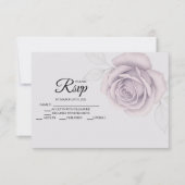 デザイエレガントナーパープルバラRSVPカード 出欠カード (正面)